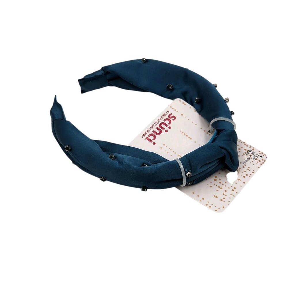 Scunci Deep Teal Fabric‎ Hair Headband and 3 Pcs Headwraps Set Jewels - Picture 16 of 16